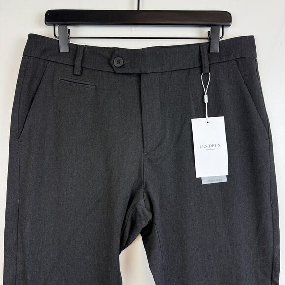 NWT Les Deux Como Suit Pants Slim Fit in Anthrazit Black - 32x30 32/30 - Picture 2 of 9